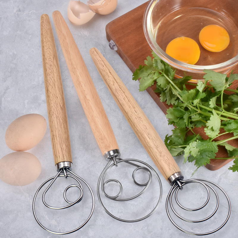 Danish Pancake Pan - 13-Inch Oak Handle Danish Dough Coil